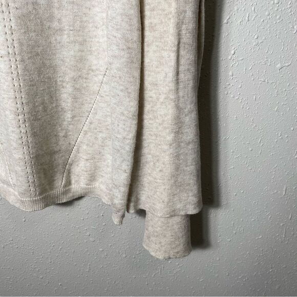 Knyt & Lynk Cream Colored Mock Neck Sweater Double Bell Sleeves Women's Size Med - Picture 4 of 12